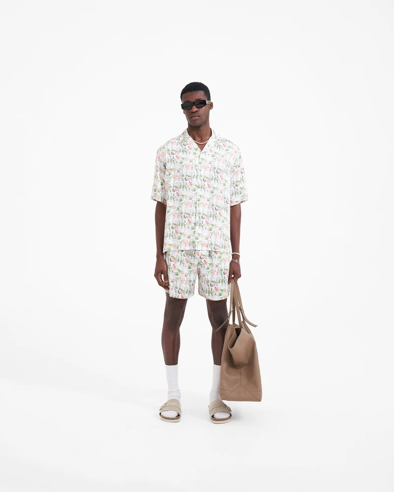 Floral Represent Shorts - Flat White