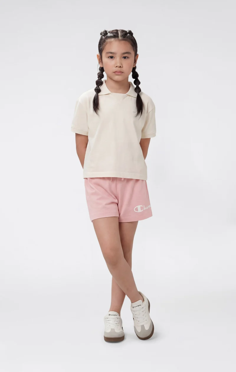 Girls’ Cotton Shorts with Maxi Logo