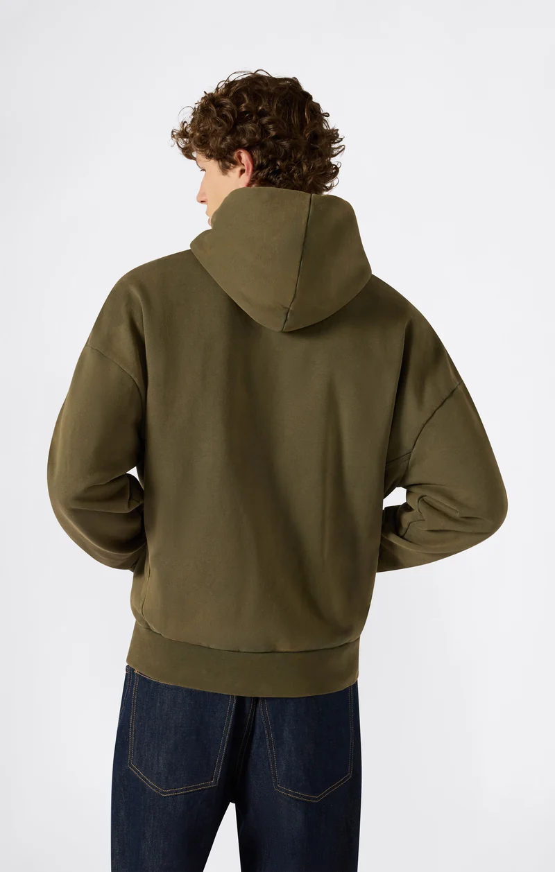 Men’s Hooded Sweatshirt with Washed Effect