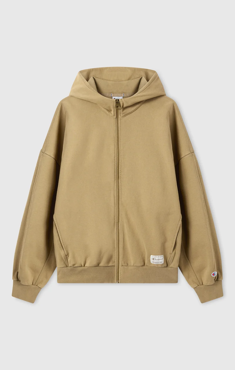 Men’s Hooded Full Zip Sweatshirt with Washed Effect