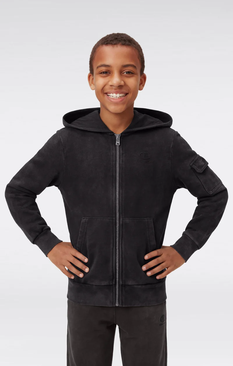 Boys’ Washed Effect Full Zip Hooded Sweatshirt Icons