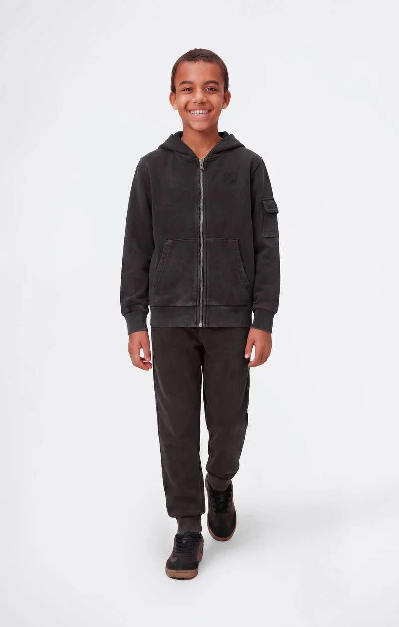 Boys’ Washed Effect Full Zip Hooded Sweatshirt Icons