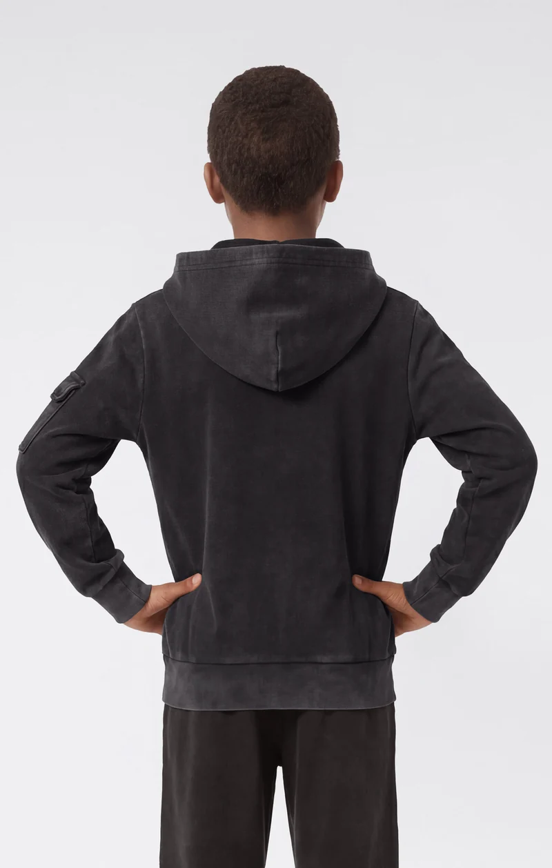 Boys’ Washed Effect Full Zip Hooded Sweatshirt Icons