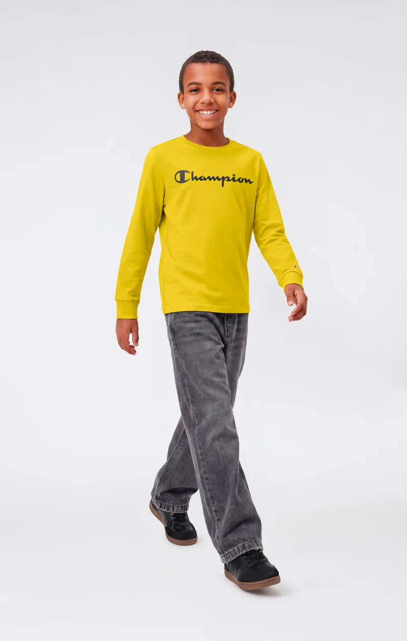 Boys' Long Sleeve T-Shirt Script Logo