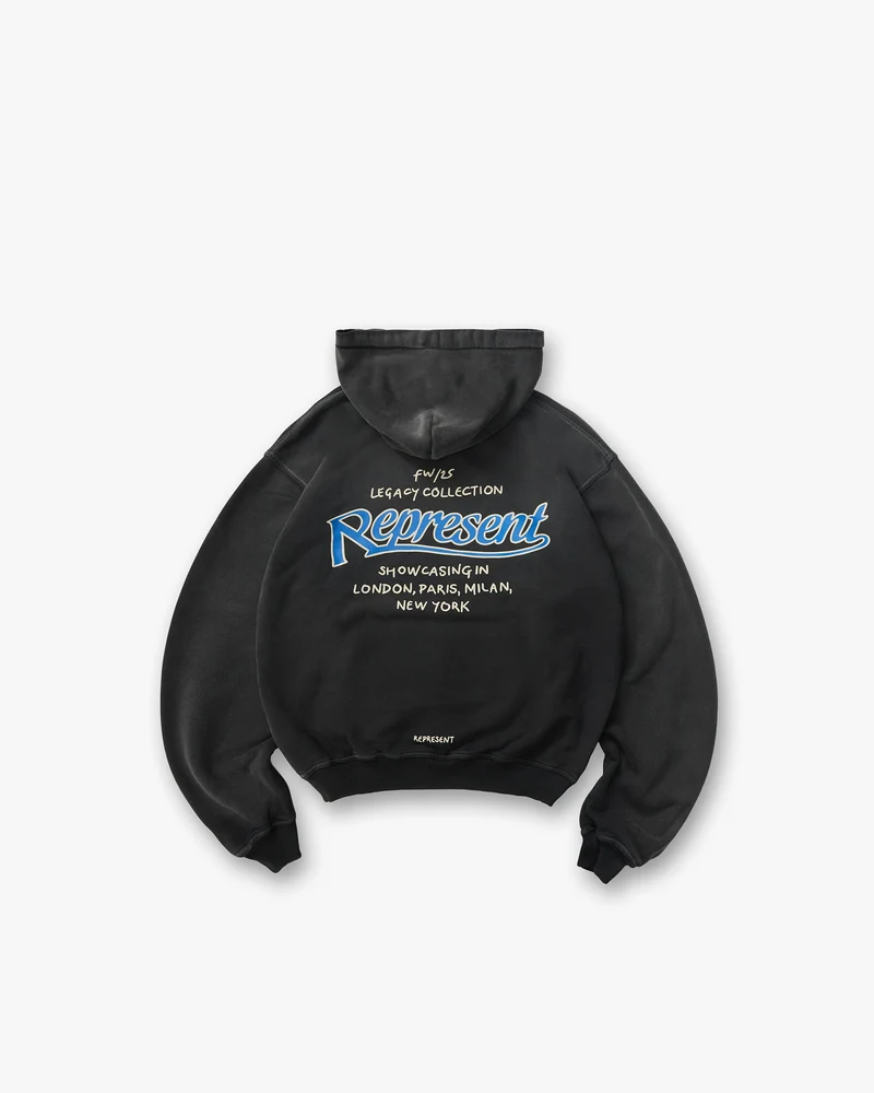Represent Showcasing Hoodie - Stained Black