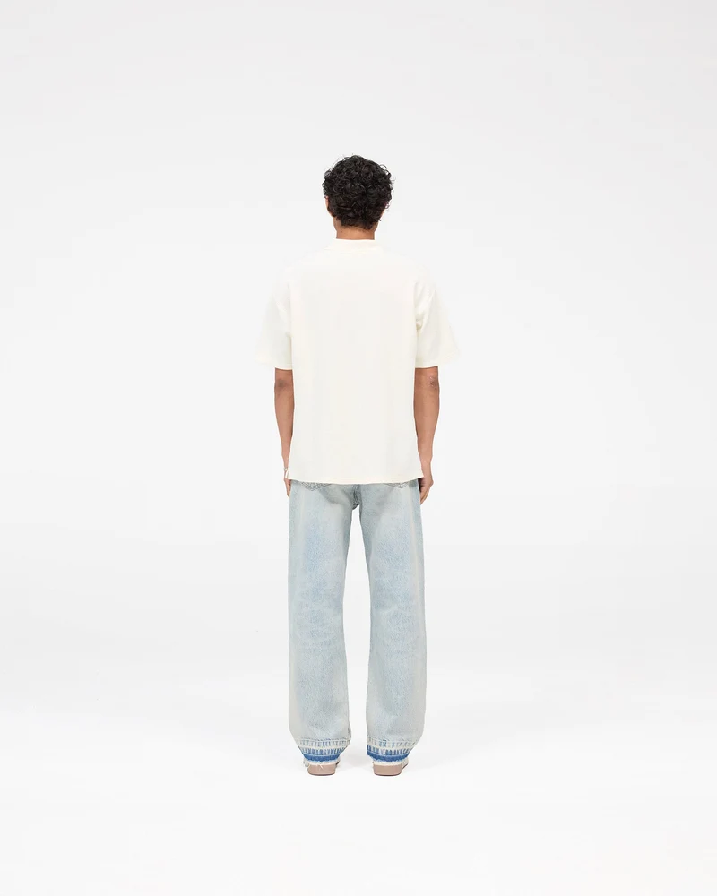 Ribbed Polo - Aged White