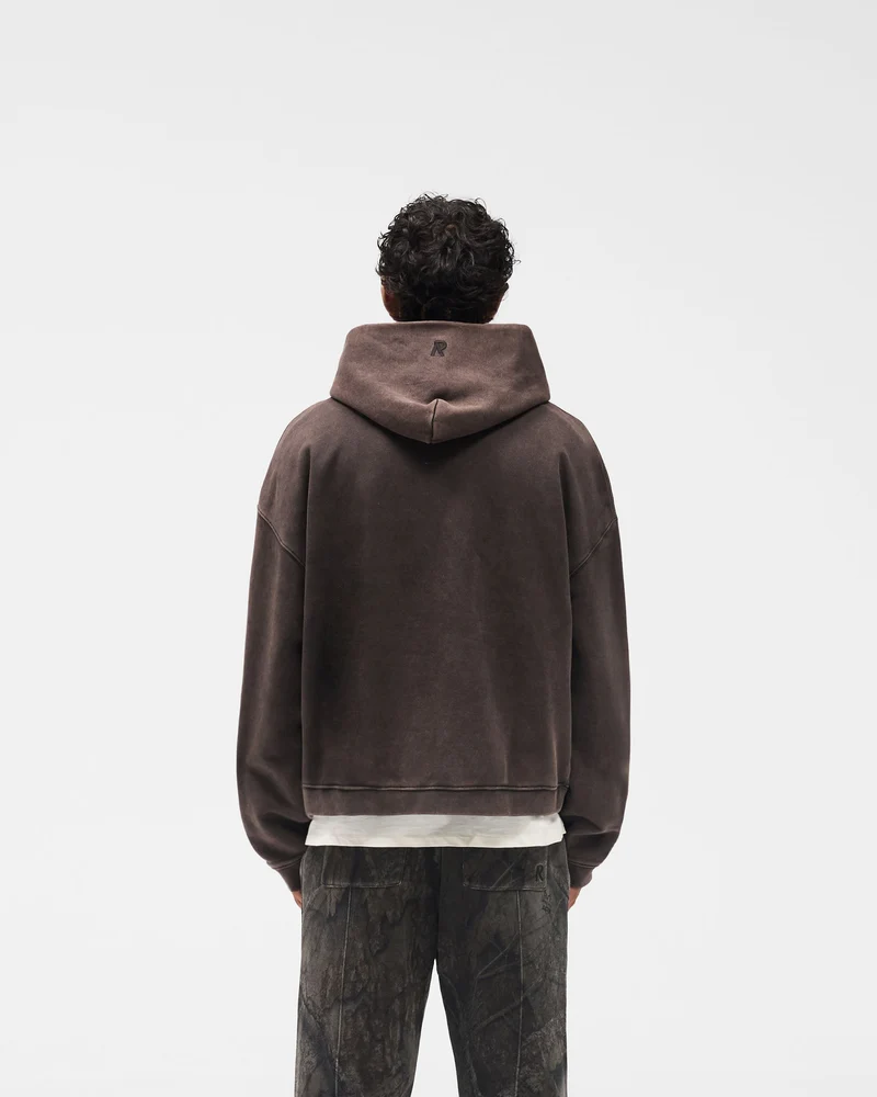 Initial Boxy Hoodie - Coffee