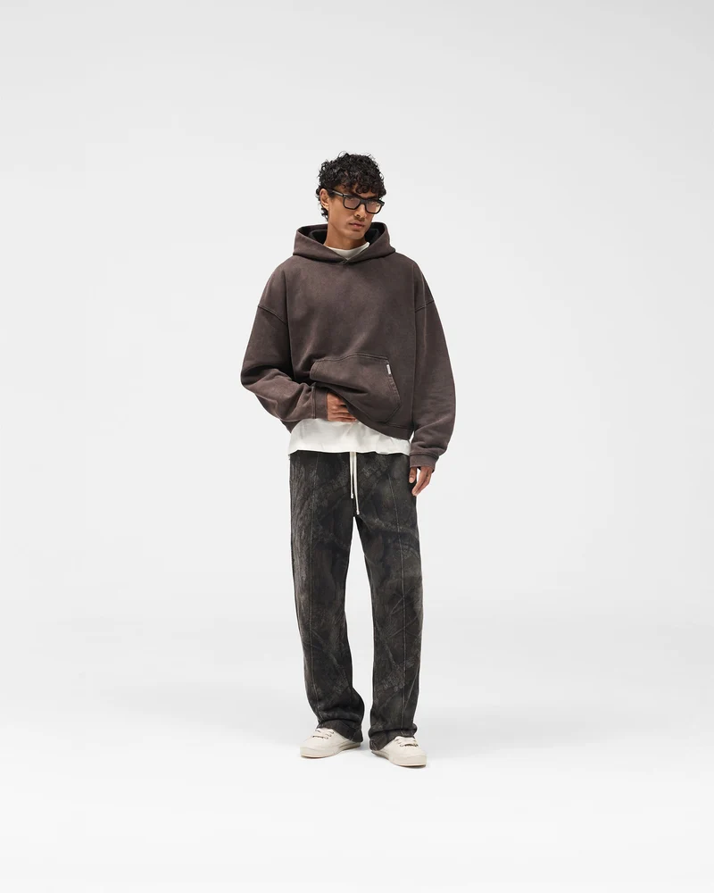 Initial Boxy Hoodie - Coffee
