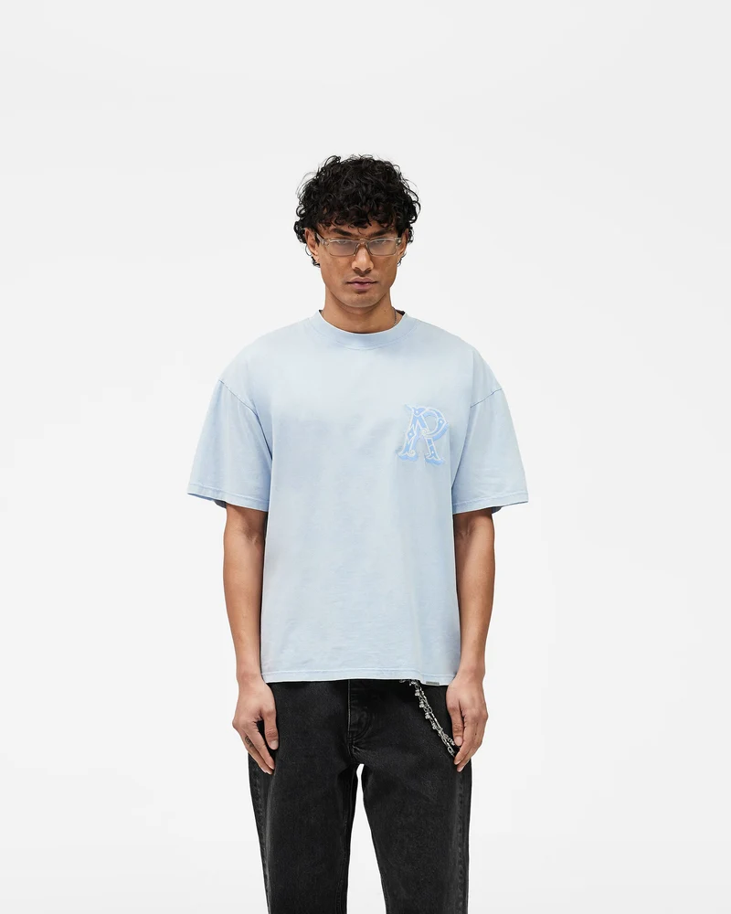 Western Initial T-Shirt - Mountain Blue