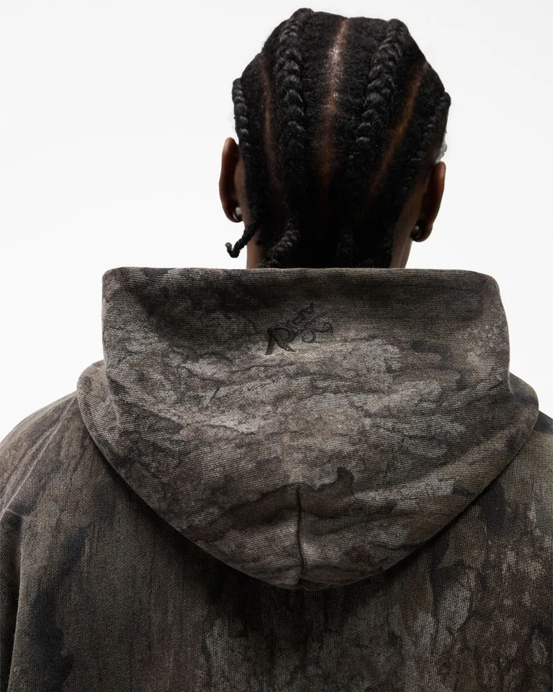 Initial Overdye Realtree® Oversized Hoodie - Overdyed Black