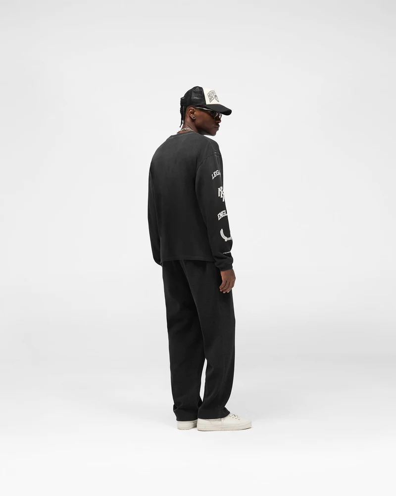 Legacy Crest Long Sleeve T-Shirt - Stained Black