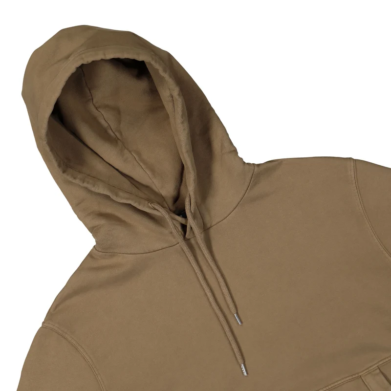 Brushed Emerized Diagonal Fleece Hooded Sweater