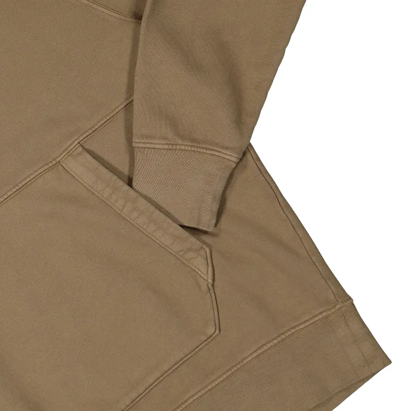 Brushed Emerized Diagonal Fleece Hooded Sweater