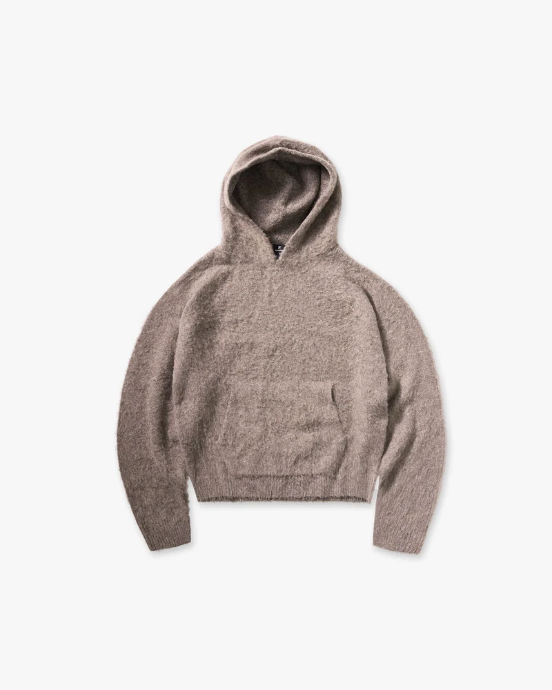 Textured Borg Hoodie - Nero