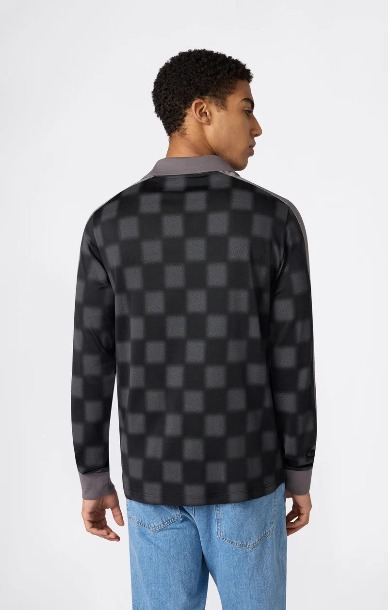 Men’s Football-Inspired Long Sleeve Polo Shirt
