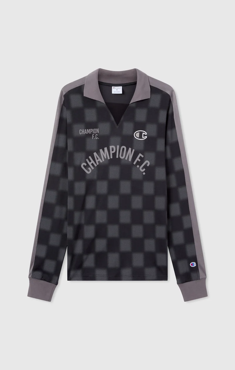 Men’s Football-Inspired Long Sleeve Polo Shirt
