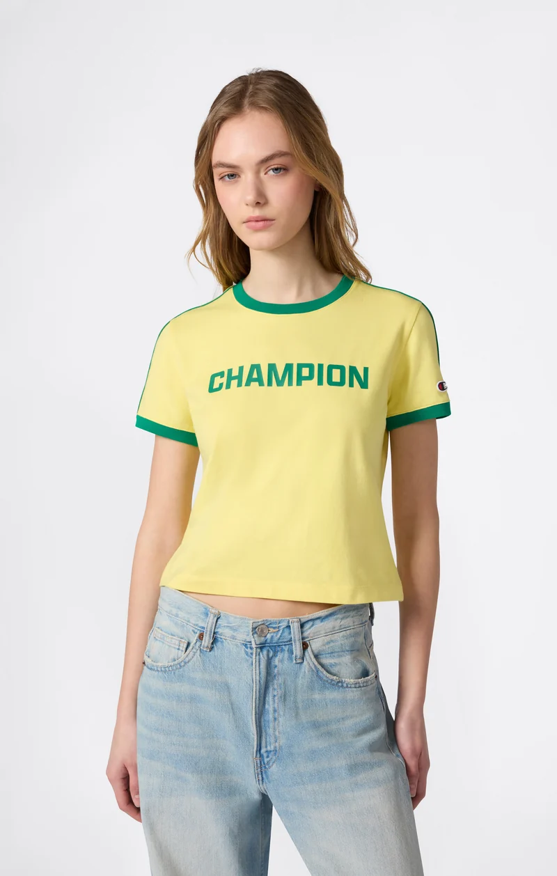 Women’s Crewneck T-Shirt with Contrast Logo