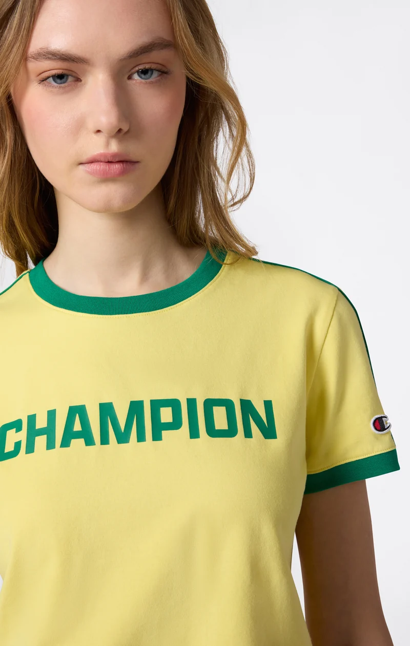 Women’s Crewneck T-Shirt with Contrast Logo