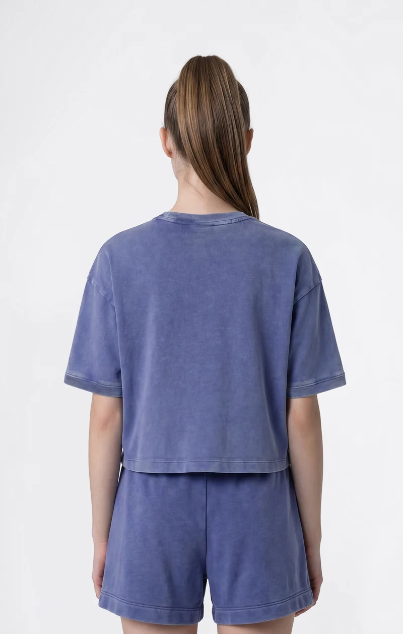 Girls’ Washed Effect Crop T-Shirt Icons