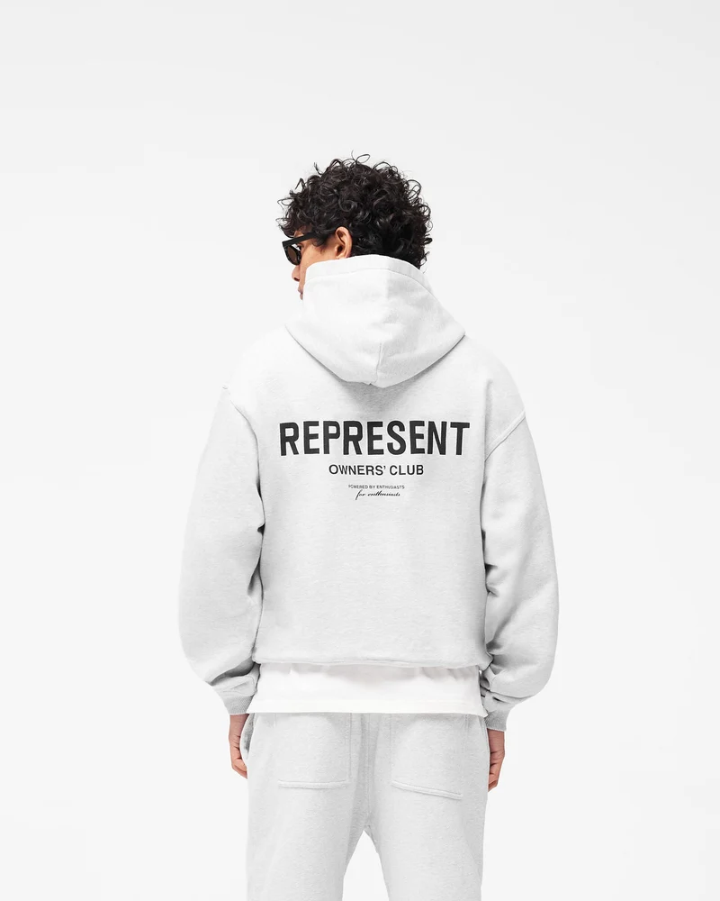 Represent Owners Club Zip Hoodie - Ash Grey