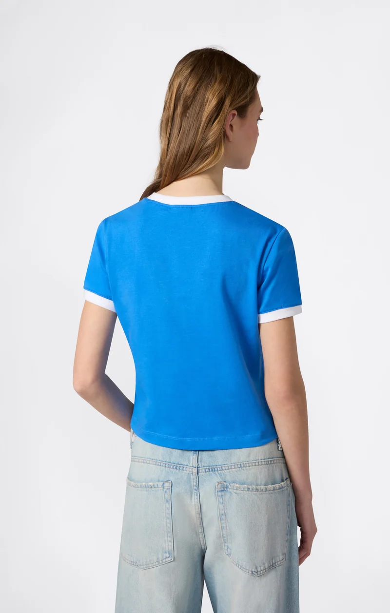Women’s Crewneck T-Shirt with Contrast Logo
