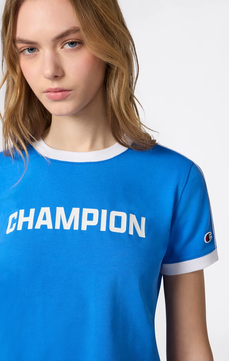 Women’s Crewneck T-Shirt with Contrast Logo
