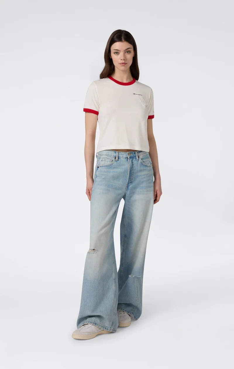 Women’s Cropped Ringer T-Shirt with Graphic