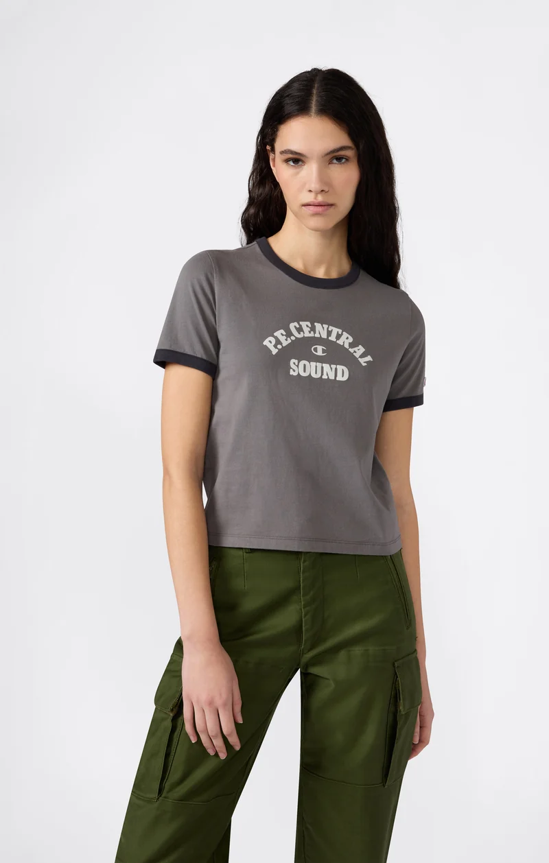 Women’s Cropped Ringer T-Shirt with Graphic