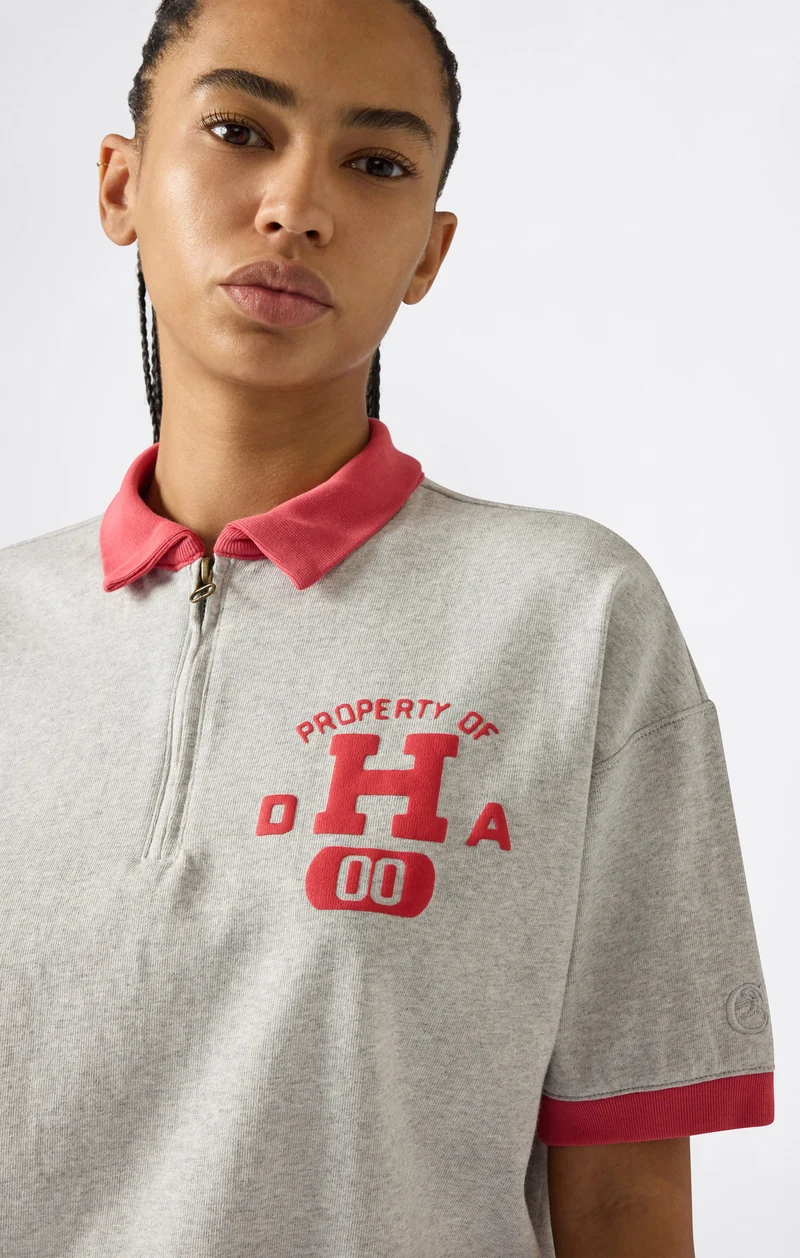 Women’s Half Zip Polo T-Shirt Time Capsule