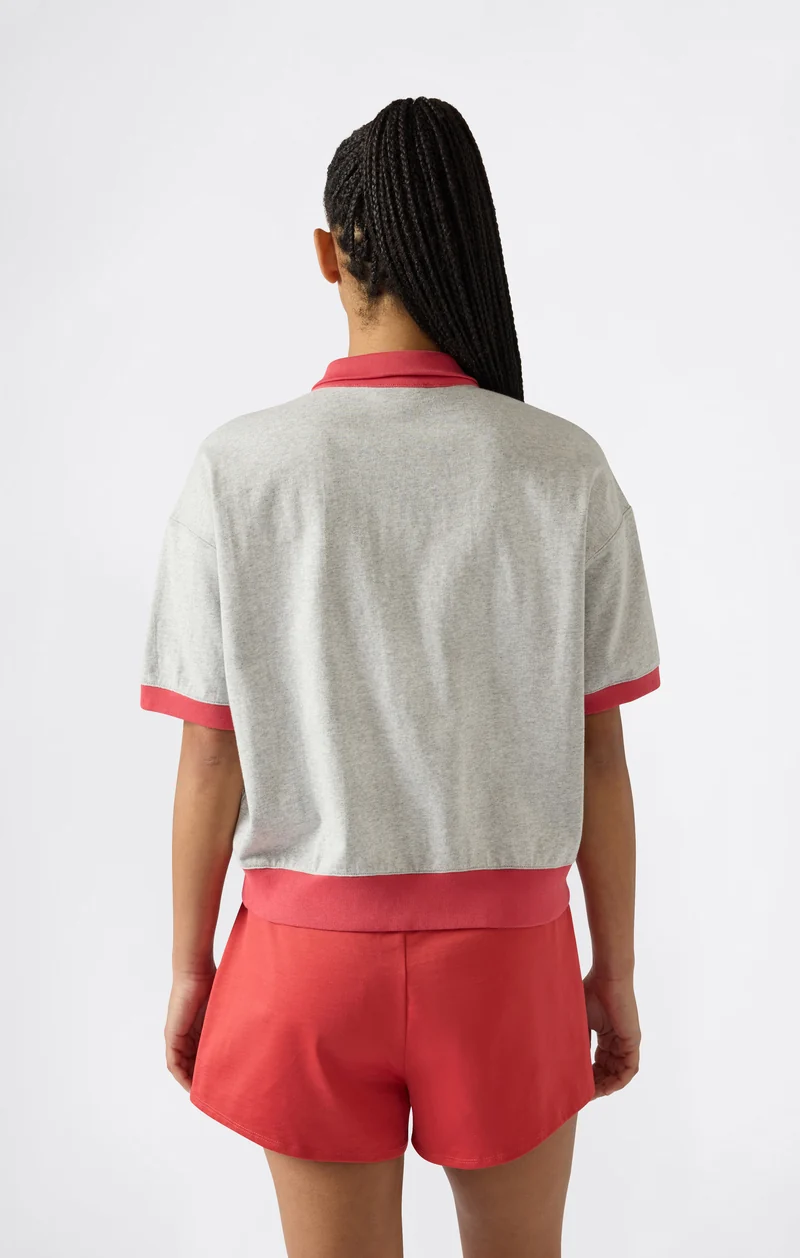 Women’s Half Zip Polo T-Shirt Time Capsule