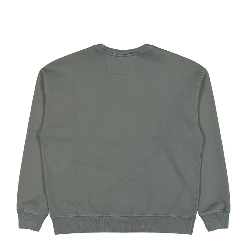 Diagonal Fleece Boxy Logo Crewneck Sweatshirt