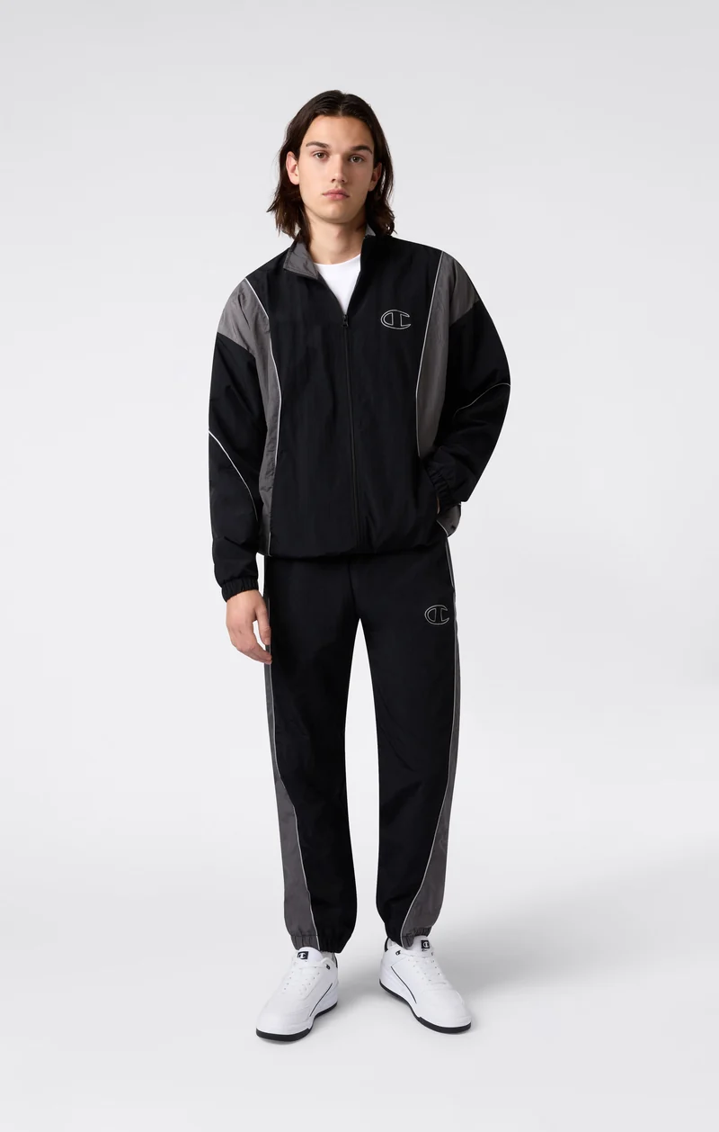 Men’s Woven Nylon Full-Zip Track Top Loose Fit