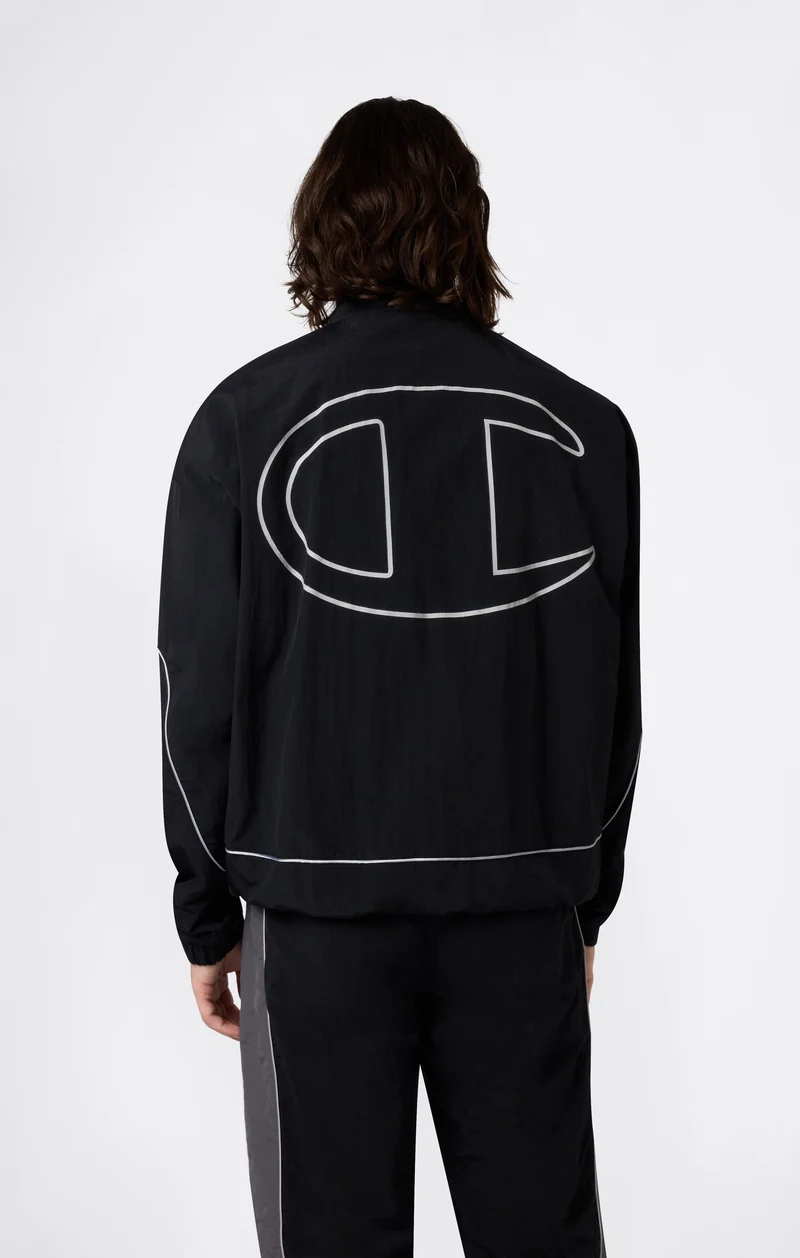 Men’s Woven Nylon Full-Zip Track Top Loose Fit