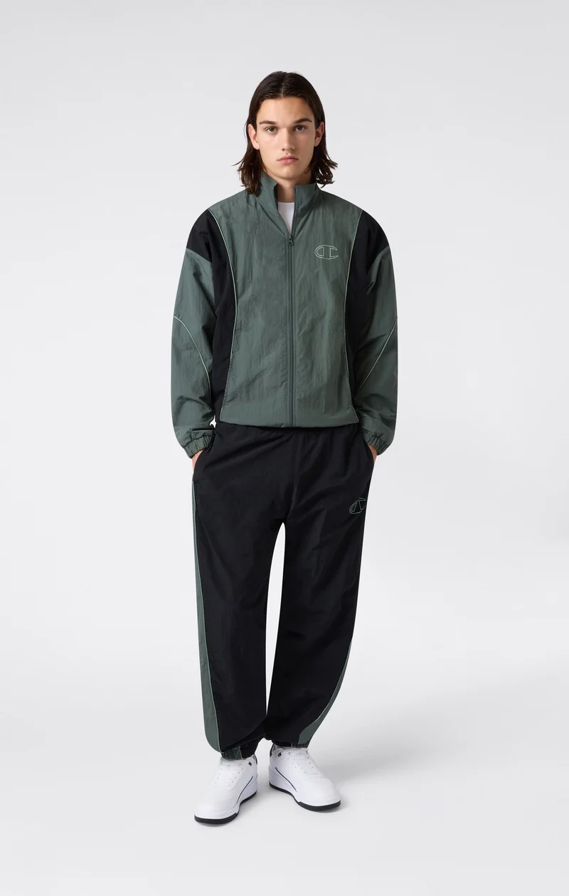 Men’s Woven Nylon Full-Zip Track Top Loose Fit