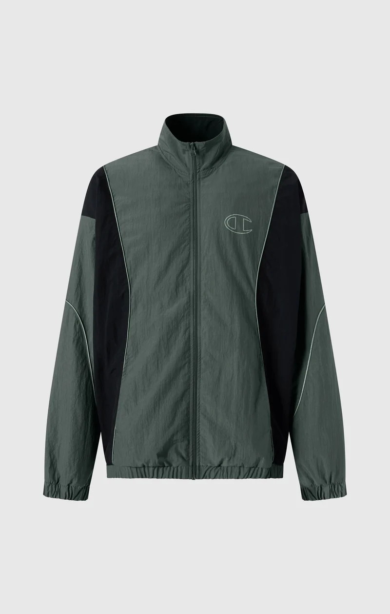 Men’s Woven Nylon Full-Zip Track Top Loose Fit