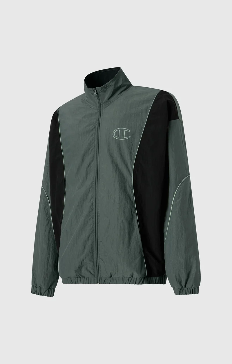 Men’s Woven Nylon Full-Zip Track Top Loose Fit