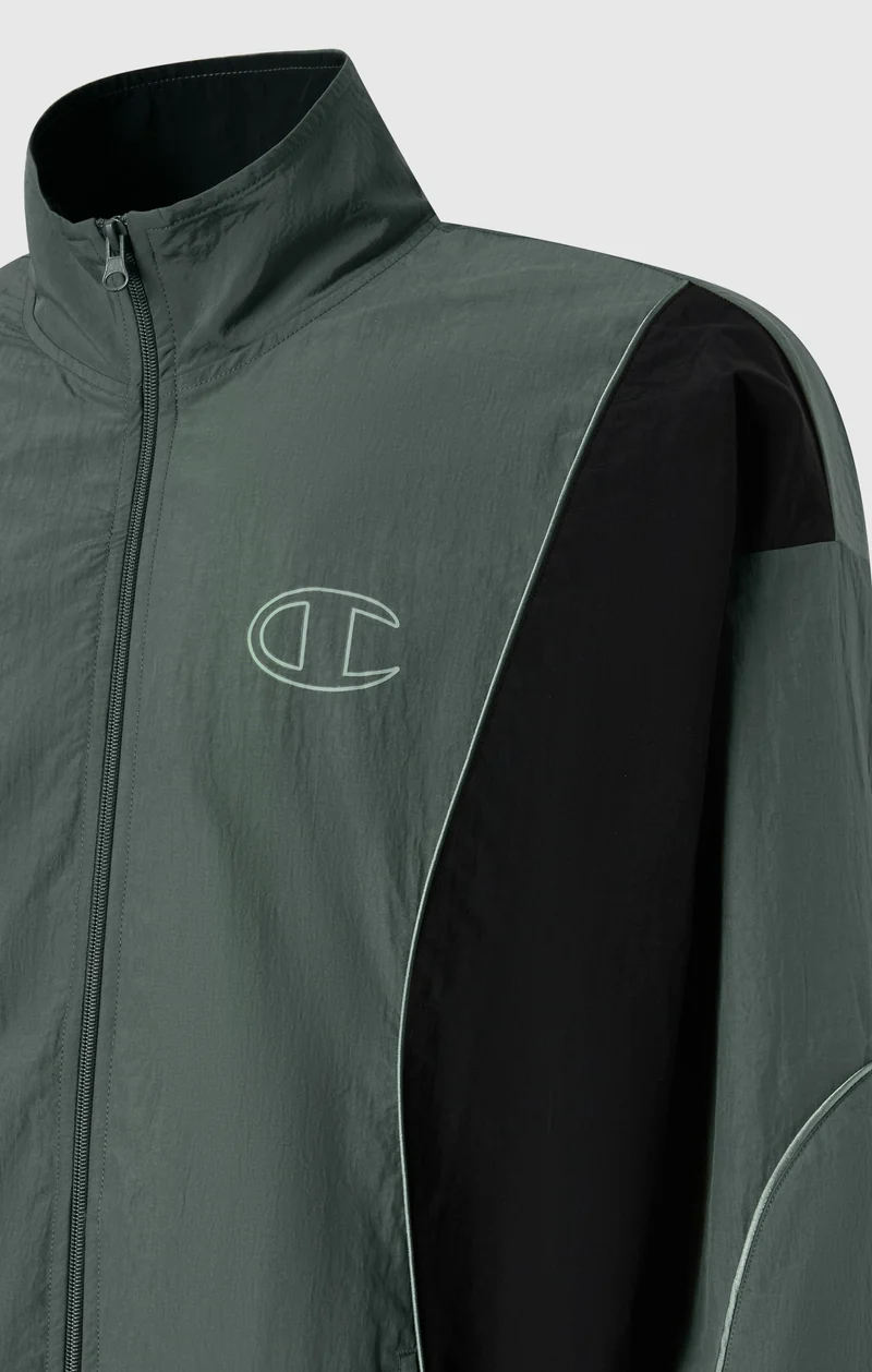 Men’s Woven Nylon Full-Zip Track Top Loose Fit