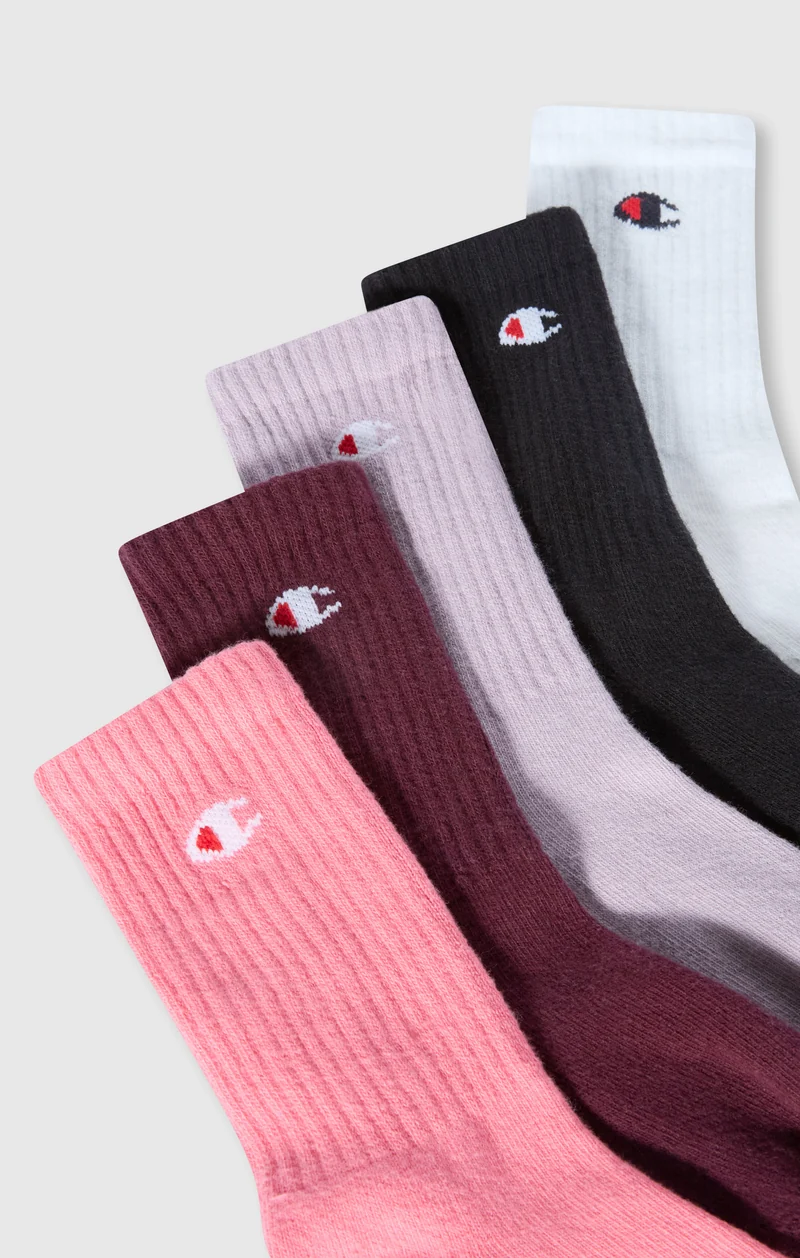 5-Pack Kids’ Mid-Crew Essentials Logo Socks
