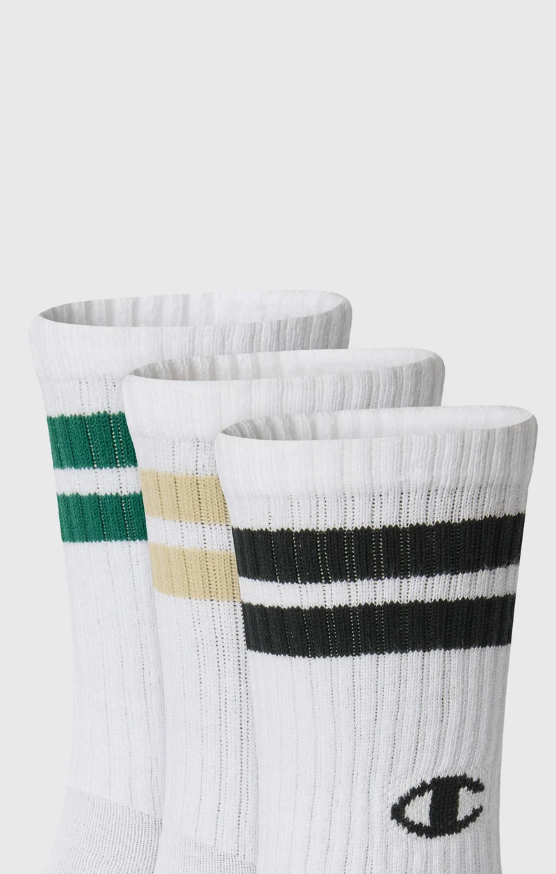 3-Pack Adult Mid Crew Multi Logo Socks