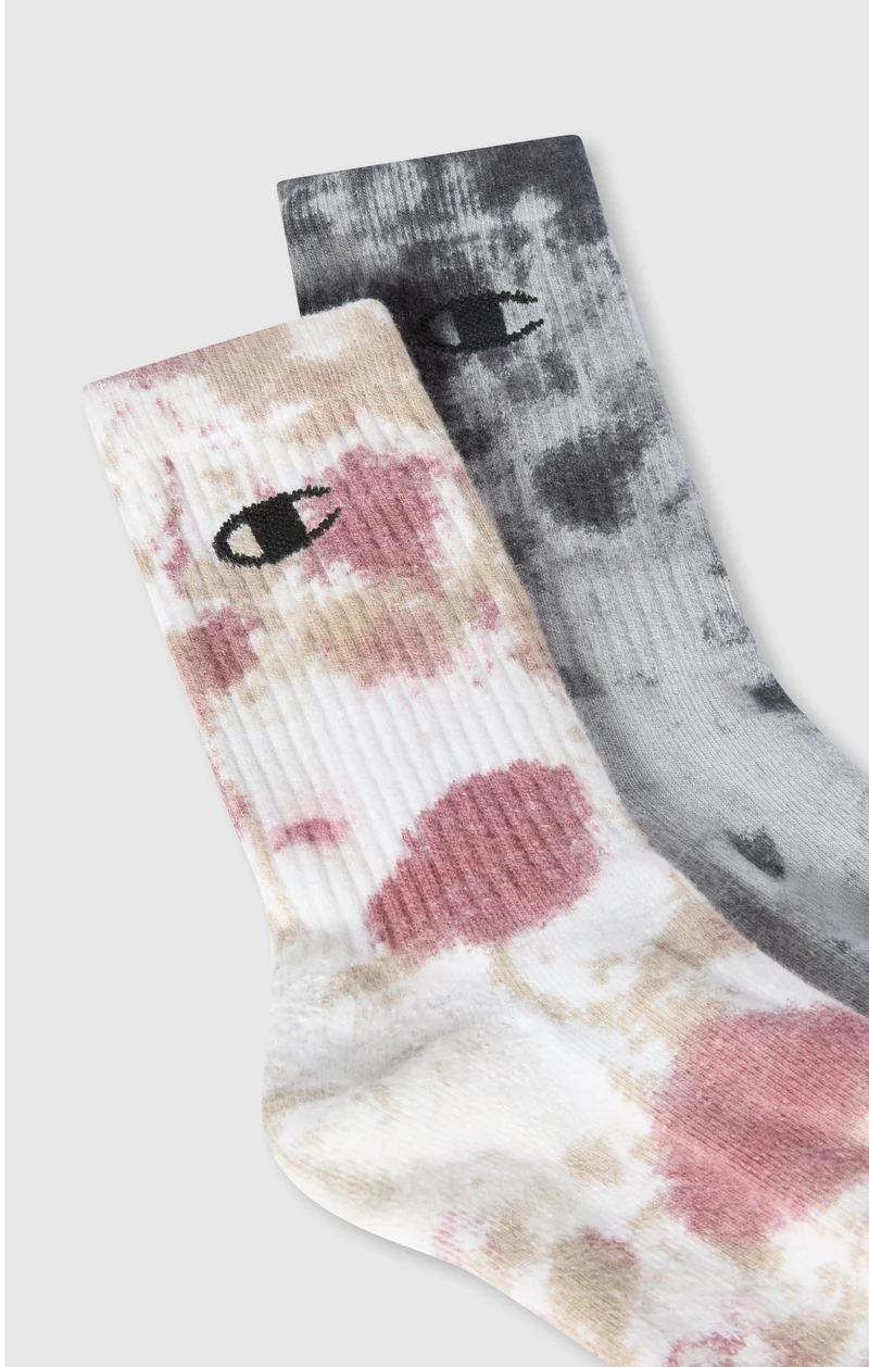 2-Pack Adult Mid Crew Tie-Dye Socks