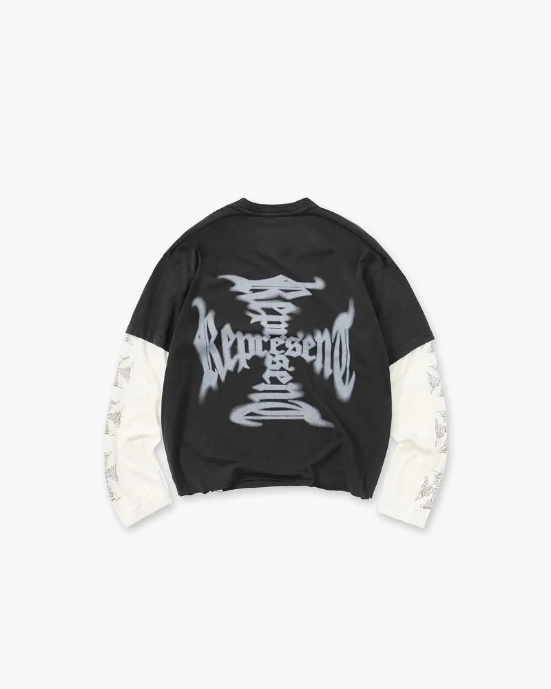 MH Stack Long Sleeve T-Shirt - Faded Black