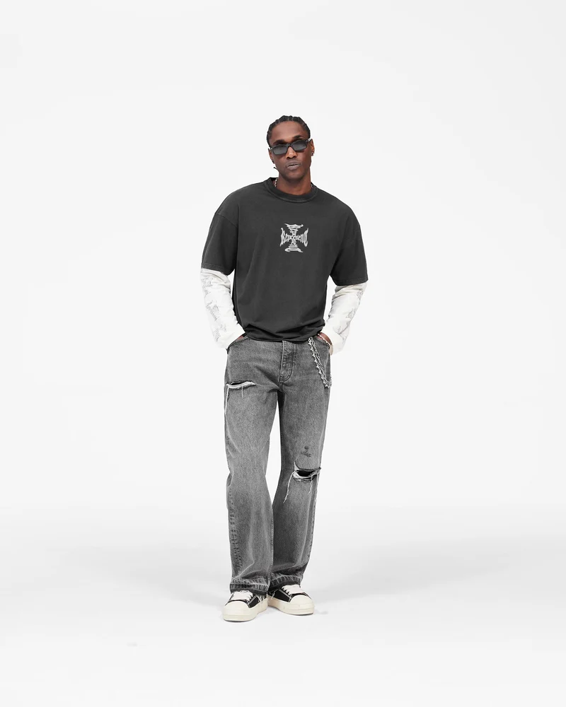 MH Stack Long Sleeve T-Shirt - Faded Black