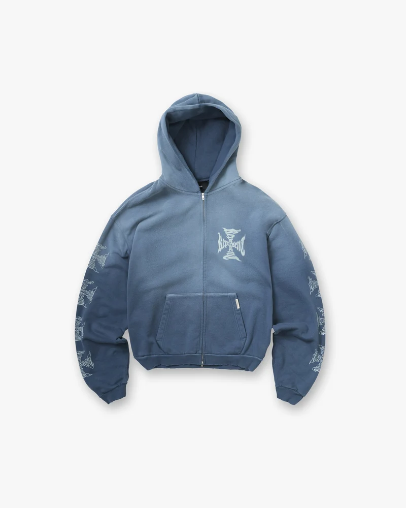 MH Shrunken Zip Hoodie - Vintage Navy