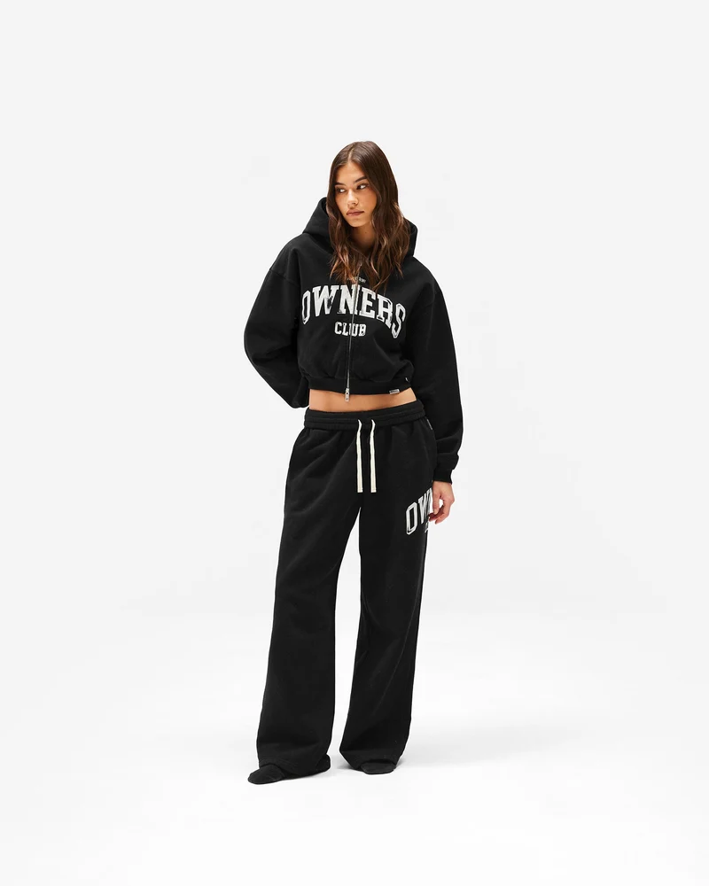 Represent Owners Club Zip Through Hoodie - Jet Black