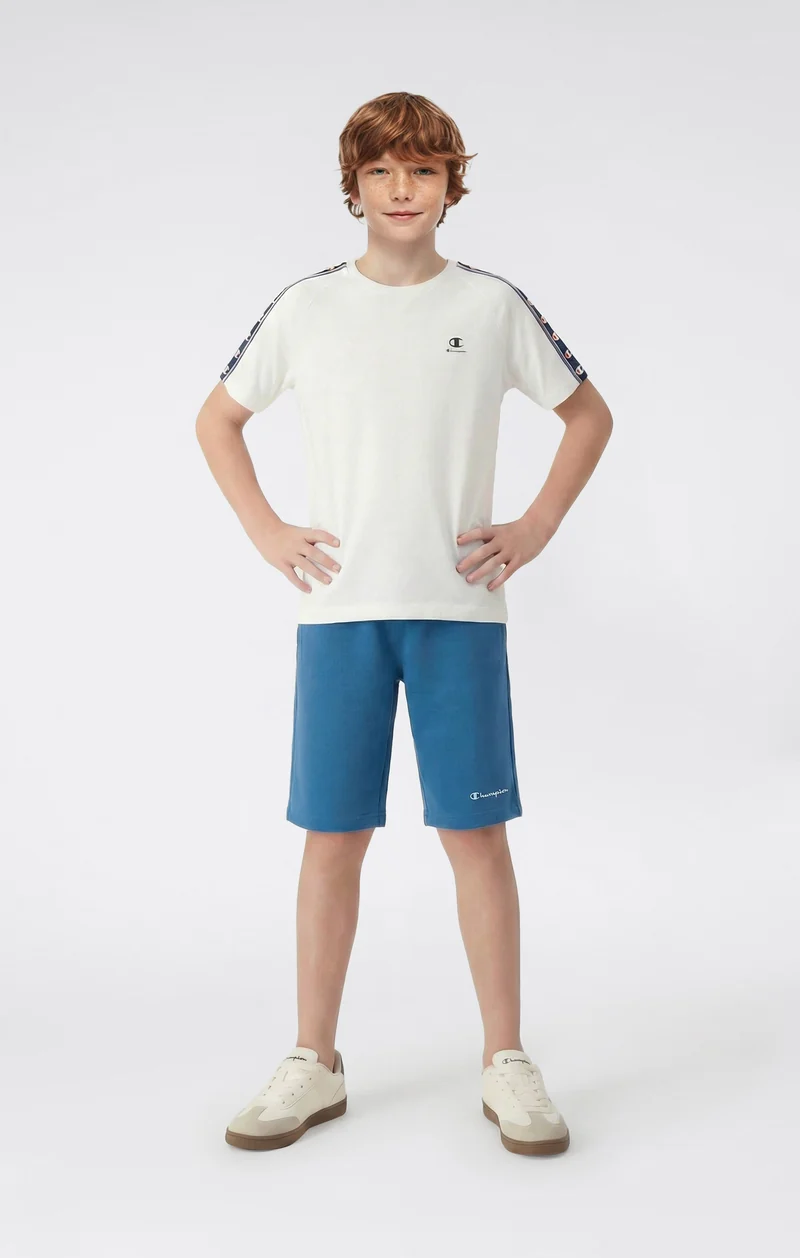Boys’ Bermuda Shorts with Small Embroidered Logo Icons