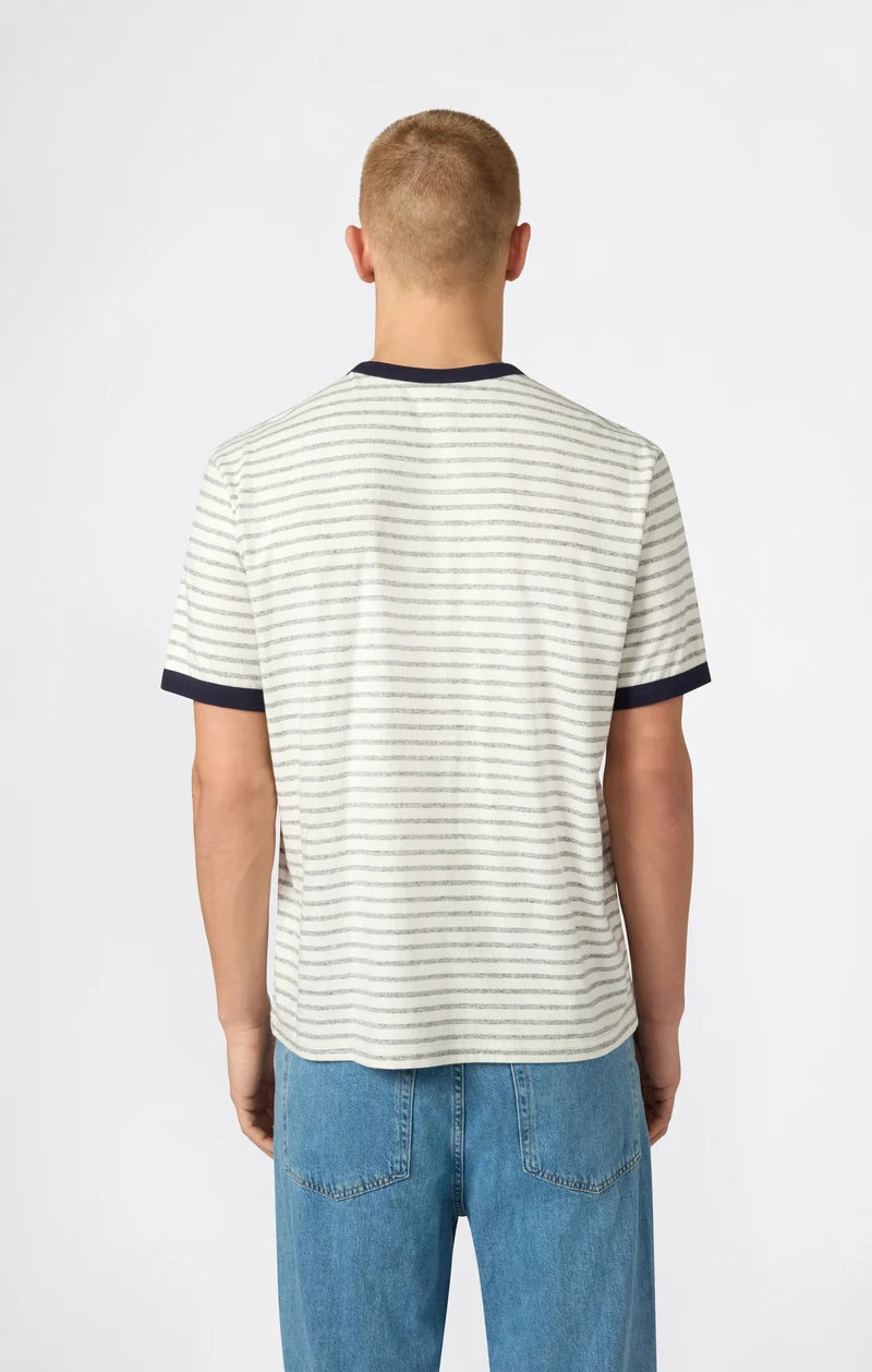 Men’s Striped Ringer T-Shirt with Graphic