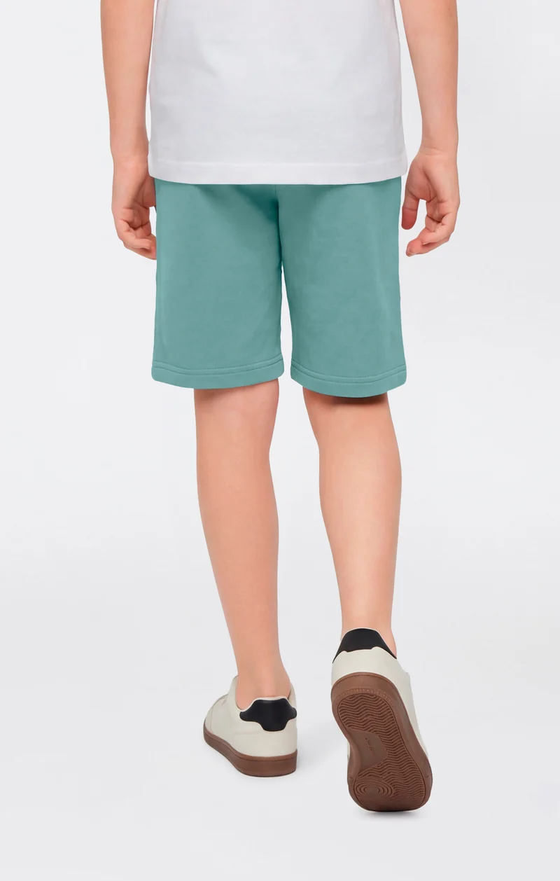Boys’ Bermuda Shorts with Embroidered Maxi Logo Icons