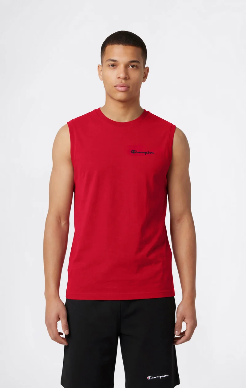 Men’s Cotton Tank Top with Small Logo Icons