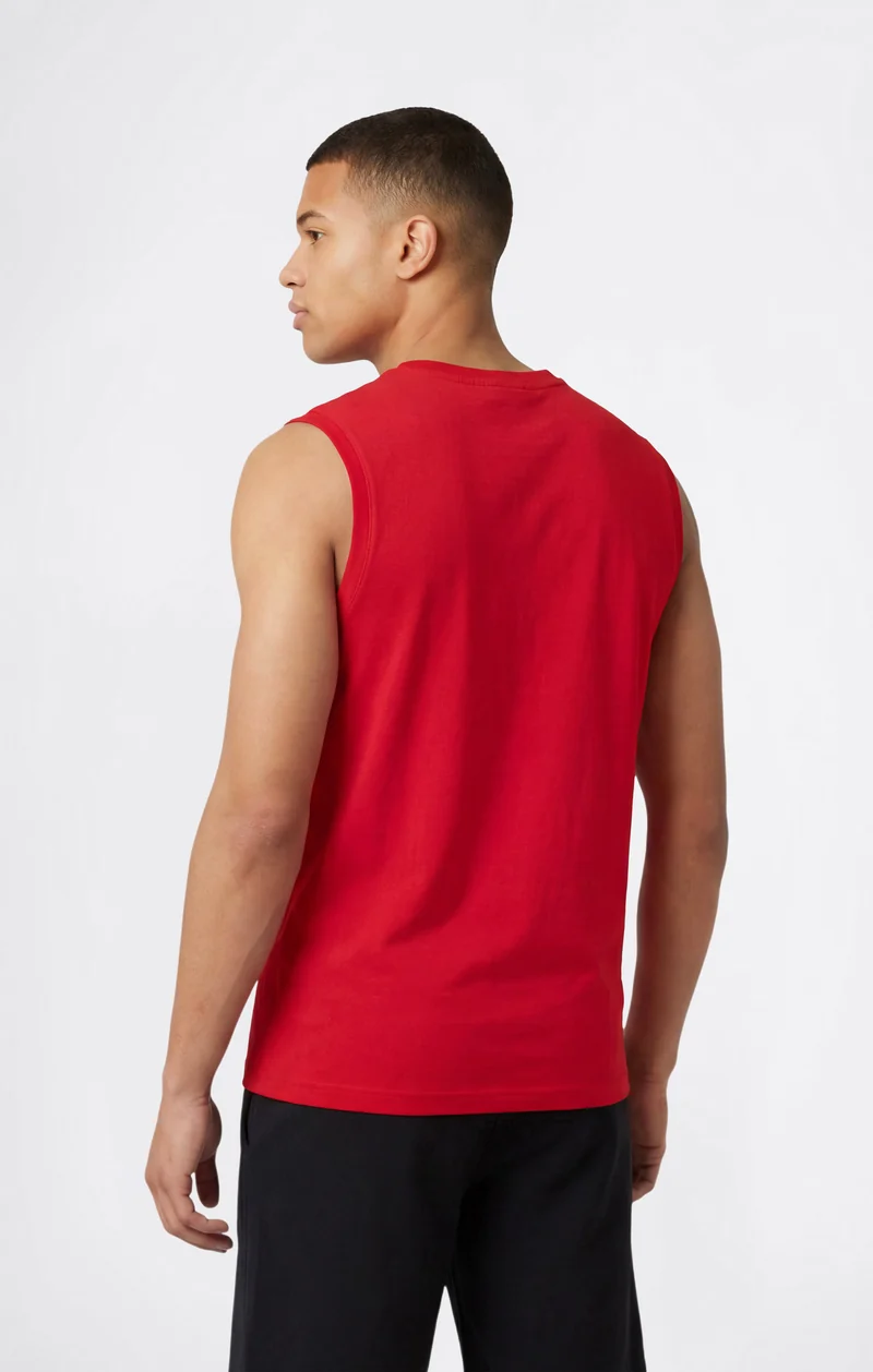 Men’s Cotton Tank Top with Small Logo Icons