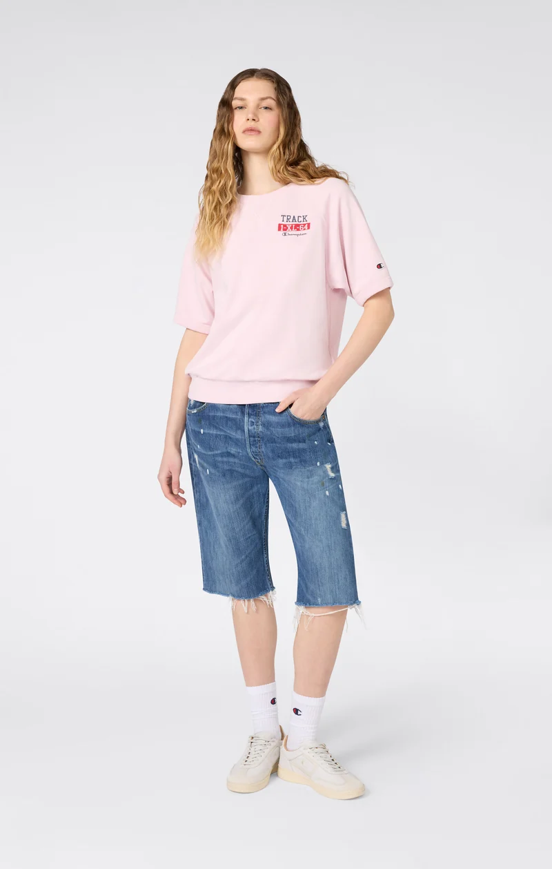 Women’s Short Sleeve Crewneck Sweatshirt with Graphic